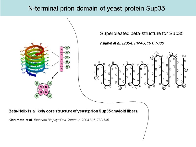 Superpleated beta-structure for Sup35  Kajava et al. (2004) PNAS, 101, 7885  N-terminal